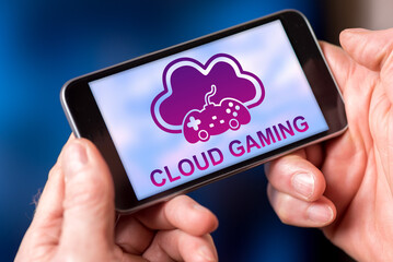 Cloud gaming concept on a smartphone
