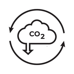 co2 emissions line icon. carbon dioxide pollution. ecology and environment symbol.  isolated on a white background. vector illustration. EPS 10