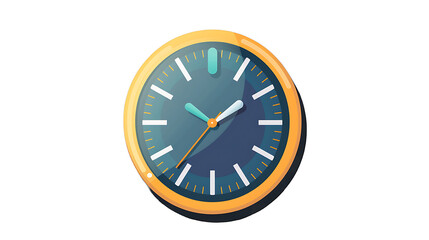 Clock icon in flat style timer on a transparent background  