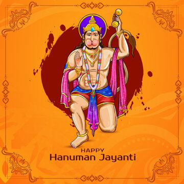 Happy Hanuman Jayanti hindu religious festival background design