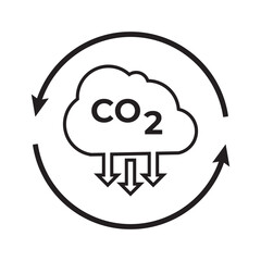 The icon of carbon dioxide. CO2. Carbon dioxide emissions. Simple linear vector. isolated on a white background. vector illustration. EPS 10