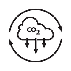 The icon of carbon dioxide. CO2. Carbon dioxide emissions. Simple linear vector. isolated on a white background. vector illustration. EPS 10