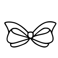 Outline ribbon gift bow illustration