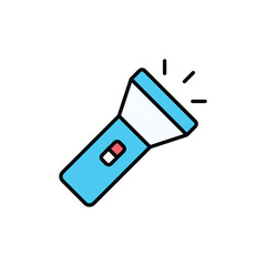 Flashlight icon design with white background stock illustration