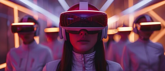 Exploring Virtual Realms: A Glimpse into the Future. Concept Virtual Reality, Technology, Futuristic Worlds, Digital Simulation, Immersive Experiences