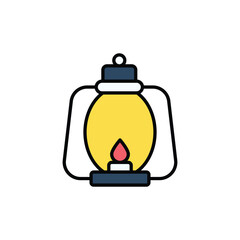 Lantern icon design with white background stock illustration