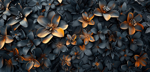 Subtle shadows enhance the realism of an intricate floral pattern.