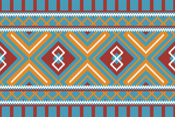 Ikat Fabric Paisley Embroidery Background. Ikat Damask Geometric Ethnic Oriental Pattern traditional.aztec Style Abstract Vector illustration.design for Texture,fabric,clothing,wrapping,sarong.