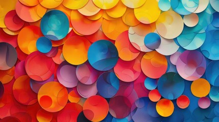 Abstract colorful backdrop with bright circles - obrazy, fototapety, plakaty