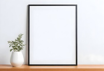 Frame mockup, ISO A paper size. Living room wall poster mockup. Interior mockup with house background. Modern interior design.