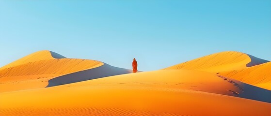 Desert Trek: A Journey to Promise in Minimalist Tones. Concept Desert Trek, Journey to Promise, Minimalist Tones