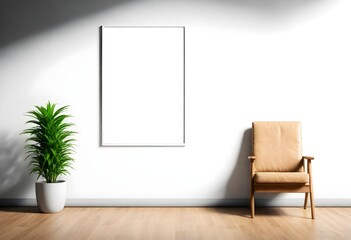 Frame mockup, ISO A paper size. Living room wall poster mockup. Interior mockup with house background. Modern interior design. 