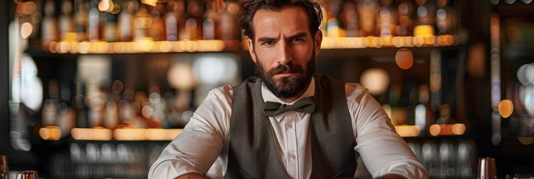 Colleagues smiling at the camera in a bar