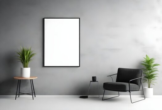 Frame mockup, ISO A paper size. Living room wall poster mockup. Interior mockup with house background. Modern interior design. 