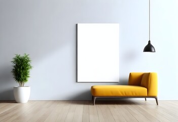 Frame mockup, ISO A paper size. Living room wall poster mockup. Interior mockup with house background. Modern interior design. 