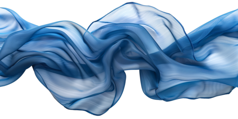 isolated blue silk fabric banner 