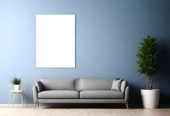 Frame mockup, ISO A paper size. Living room wall poster mockup. Interior mockup with house background. Modern interior design. 