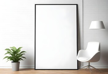 Frame mockup, ISO A paper size. Living room wall poster mockup. Interior mockup with house background. Modern interior design. 