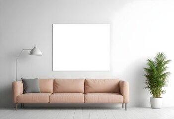 Frame mockup, ISO A paper size. Living room wall poster mockup. Interior mockup with house background. Modern interior design. 