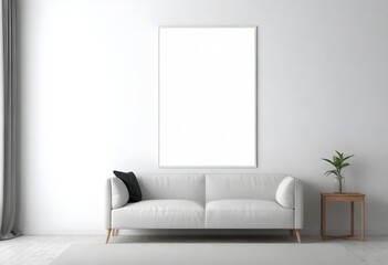 Frame mockup, ISO A paper size. Living room wall poster mockup. Interior mockup with house background. Modern interior design. 