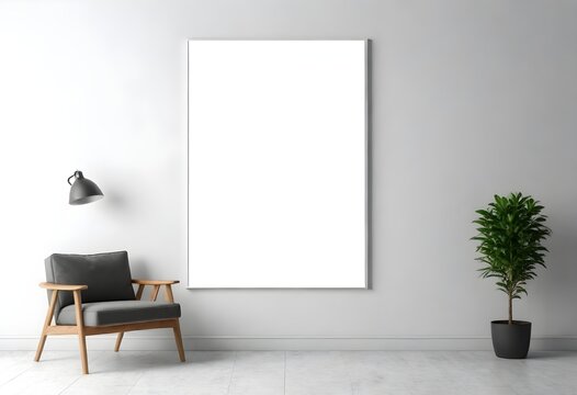 Frame mockup, ISO A paper size. Living room wall poster mockup. Interior mockup with house background. Modern interior design. 