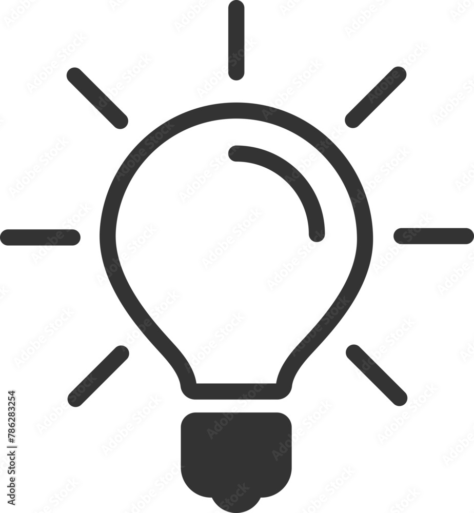 Poster light bulb icon vector. llightbulb idea logo concept. lamp electricity icons web design element. led