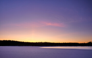 sunset over the lake