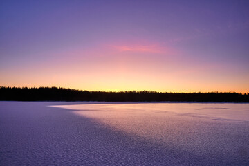 sunset over the lake