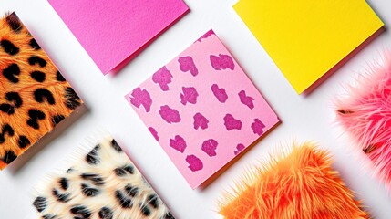 Fluffy animal-print sticky notes for a fun addition to personal digital journals or planners