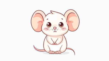 Obraz na płótnie Canvas Cute happy chibi mouse lovely animal vector cartoon mouse