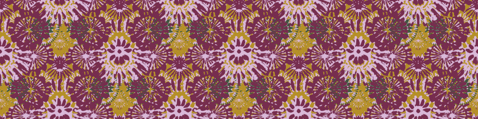 Retro botanical vector border in elegant style. Luxury print textur for beautiful feminine banner decor. Multicolor 70s leaf design - 786289072