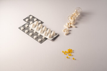 medicine pills on white