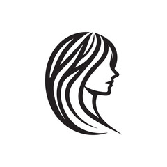 Concept for a women's hair logo design. Template for a hair logo. Template for a hair fashion logo