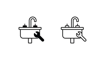 Sink icon design with white background stock illustration