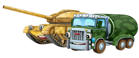 cartoon scene with two military army cars vehicles theme isolated background illustration for children - 786295408