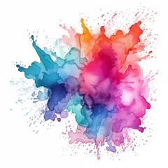 Bright and colorful watercolor splashes isolated on a white background. Decorative element. 