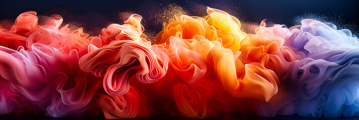 Fluid Art Pattern with Bright Ink Colors Merging in Water, Showcasing a Spectacular Display of Abstract Beauty and Creativity