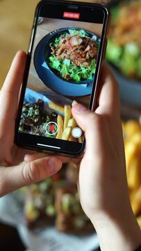 salad and fast food photographs vertical video