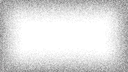 Noise grain gradient. Rectangular frame with dot effect. Stipple texture pattern. Grunge vector background.