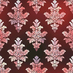Brocade style colorful fabric pattern close image.