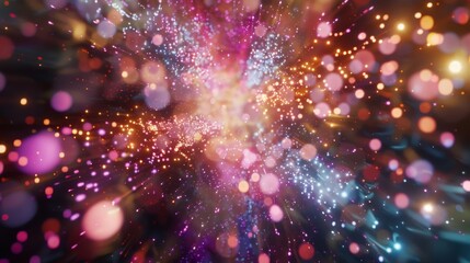 A mesmerizing fireworks display of colorful explosions lights up the night sky