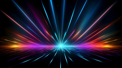 Obraz premium Digital technology black background color laser light abstract pattern poster web page PPT background