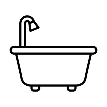 recommend clip art: Bathtub line icon
