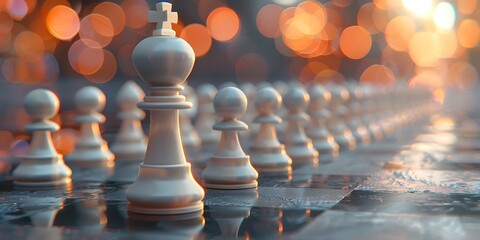 Chess Pawns in Arrangement with Bokeh Background Strategic Clarity Amid Uncertainty