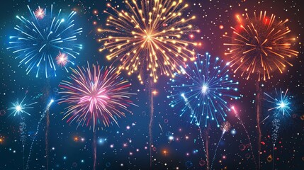 Fireworks display is a typical summer scene