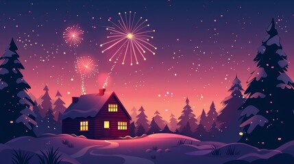 Fototapeta premium holiday fireworks festival celebration greeting invitation and tradition carnival party concept