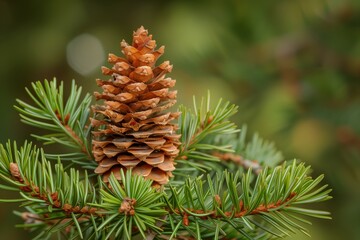 a cone on a pine tree