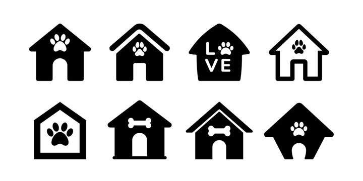 Doghouse icon set. Dog house vector illustration. Pet home icon vector or Pet house