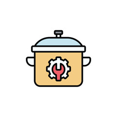 Cooker icon design with white background stock illustration