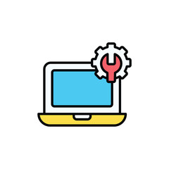 Laptop icon design with white background stock illustration